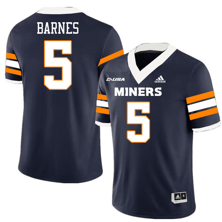 #5 Solo Barnes UTEP Jersey,UTEP Miners College Football Jersey,Uniforms-Navy